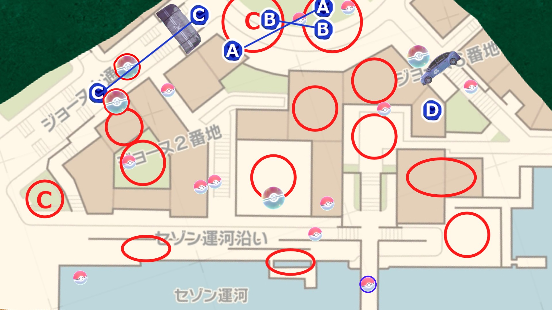 ジャスティスの会道場周辺 パターン2